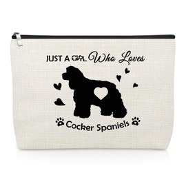 Cocker Spaniels Dog Gifts Makeup Bag Cocker Spaniel Lover Gift Dog Mom Present for Pet Owners Mother Daughter Friend Cosmetic Bag Christmas Birthday Present for Animal Lover Zipper Travel Pouch
