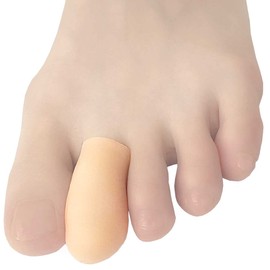 Chiroplax Gel Toe Cap Sleeve Protector Cushions Pads Guard Cover Separator Bunion Hammer Toe Callus Corn Blister Missing Ingrown Nails (X-Small - 6 Pack, Beige)