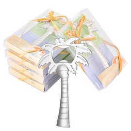 50PCS Coconut Tree Bottle Openers for Wedding Favors, Hawaiian Bridal Shower or Baby Shower Party Gifts for Guests Bulk (silver)