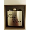 Amore Stainless Steel Silver 5oz Hip Flask - Best Man