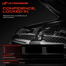 A-Premium Hood Latch Lock Compatible with Kia Optima 2016-2020, Front Hood Lock Engine Bonnet Latch Assembly