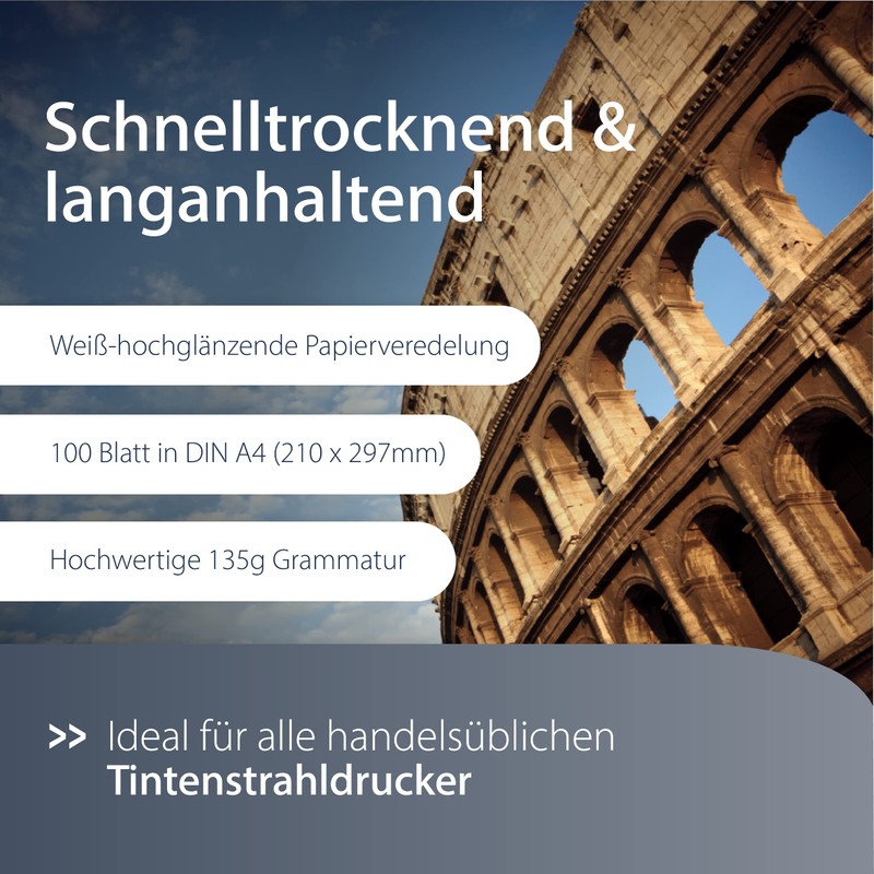 MediaRange 100 Sheets A4 Inkjet Photo Paper 135g High Gloss