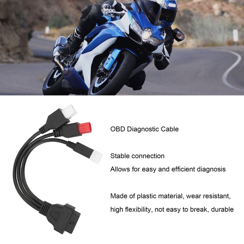 3 in 1 OBD Diagnostic Cable High Flexibility Plastic Plug