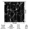 Uiiooazy Black Shower Curtain, Black Marble with White Lines Crack