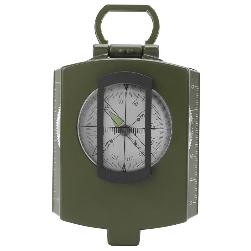 DC60‑2A Aluminium Alloy Foldable Multifunctional Luminous Compass Outdoor SuppliesArmy Green