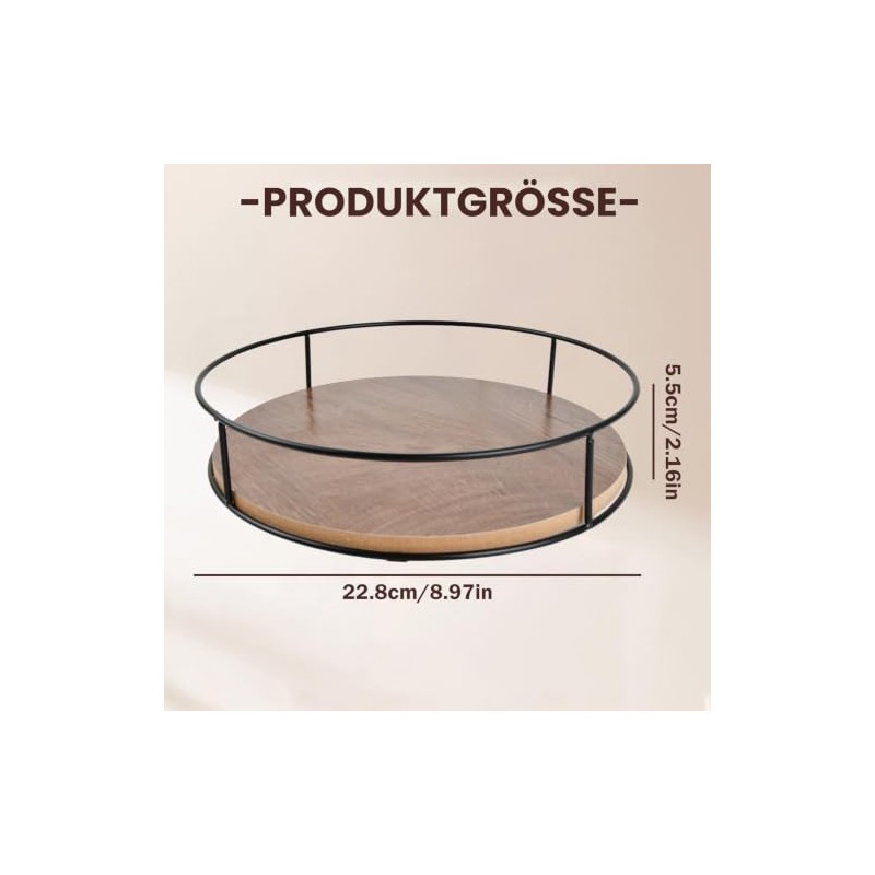 Spice Rack Rotatable, 23 cm Lazy Susan Turntable Organiser, Spice