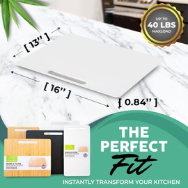 Prime Pick Solutions Bamboo Countertop Appliance Slider with 360° Wheels, Appliance Sliding Tray for Coffee Maker & Heavy Kitchen Appliances, Bamboo Rolling Tray - 16"x13", White