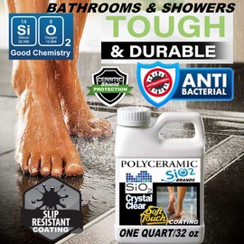SIO2 BRANDS ANTI-SKID CLEAR COATING FOR BATHROOM SHOWER FLOORS CERAMIC TILE PORCELAIN MARBLE
