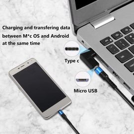 GELRHONR 90 Degree USB C to Micro USB Adapter Right Angle USB Type C (Male) to Micro 5 Pin USB (Female) Charging and Data Transfer Port Adapter Pack of 2