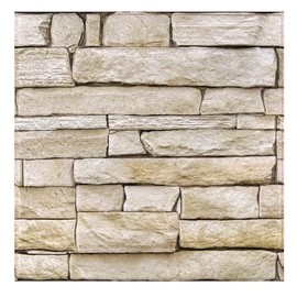 COMSTICKC Peel and Stick Faux Stone Wall Sticker Wall Panels, 10 Pcs 12" x 12", Not Real Stone, Ultra-Light Thin PVC Rock Adhesive Decorative Tiles Wall Covering Wallpaper Interior Decor, Light Brown