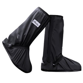 USHTH Black Waterproof Rain Boot Shoe Cover with Reflector (1 Pair) Small