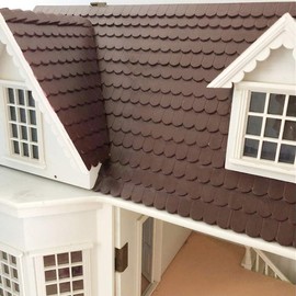 12Pcs 1/12 Dollhouse Household Miniature, Wooden Roof Tiles DIY Miniature Room Painting Accessories Dollhouse Décor Accessories, Decorations