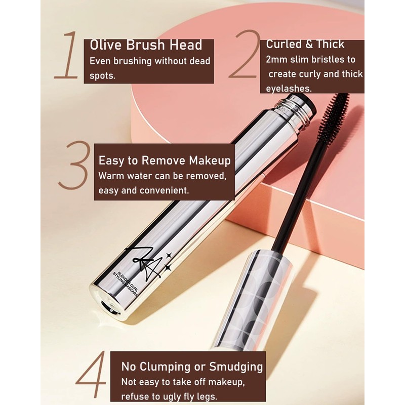 Mascara for Older Women 60 Plus,2 Pcs Black Brown Waterproof