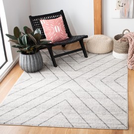SAFAVIEH Adirondack Collection Accent Rug - 4' x 6', Ivory & Dark Grey, Modern Geometric Design, Non-Shedding & Easy Care, Ideal for High Traffic Areas in Entryway, Living Room, Bedroom (ADR251B)