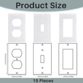 Tondiamo 15 Pcs Outlet Insulation and Draft Sealers Foam Insulation Pads Electrical Outlet Light Switch Covers Size 1-gang and 2-gang 4 x 2.5 Inches Wall Gasket