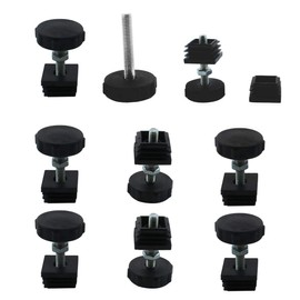 uxcell Leveling Feet 30 x 30mm Square Insert Furniture Adjuster with Nuts 8 Sets