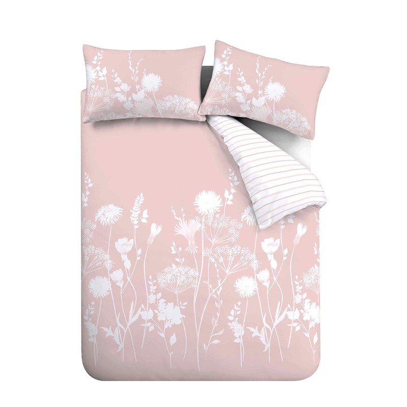 Catherine Lansfield Meadowsweet Floral Reversible Single Duvet Cover Set with
