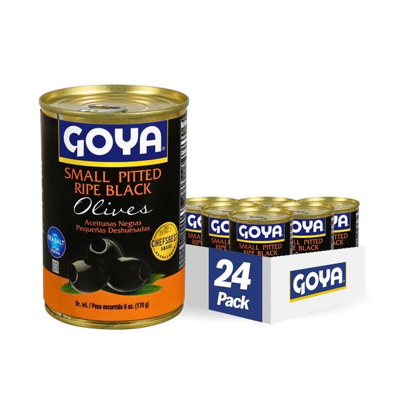 Goya Foods Small Pitted Ripe Black Olives, 6 Ounce (Pack of 24)
