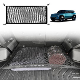 BestEvMod Cargo Envelope Style Mesh Net Compatible with Kia EV9 2024 Accessories Extra Strong Hook Stretchable Trunk Organizer Cargo Net Elastic Mesh with Hooks