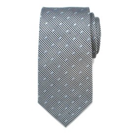 Ox and Bull Trading Co. Dotted Herringbone Gray Silk Tie
