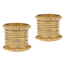 Efulgenz Oxidized Gold Bangles & Bracelets - Crystal Rhinestone Boho Indian Jewelry for Women