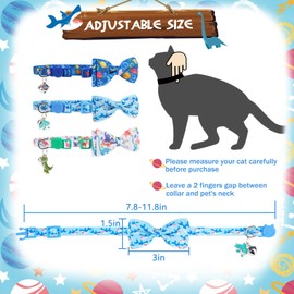 PUPTECK Cat Collar with Bell Breakaway 3 Packs, Kitten Collar with Bowtie for Boy Girl Small Pets, Puppy, Bunny Outfit Costume