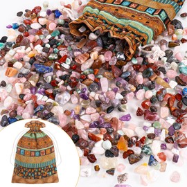 Yimomoyi 600 g Mixed Gemstones Tumbled Stones (8-12 mm) Colourful Mini Gemstone for Children, Decoration, Gemstone Games & Children's Birthday Party