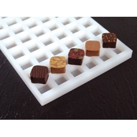 Silicone Chocoflex Mold for Ganache and Chocolate, Square, 23x23mmx14mm high, 54 Cavities