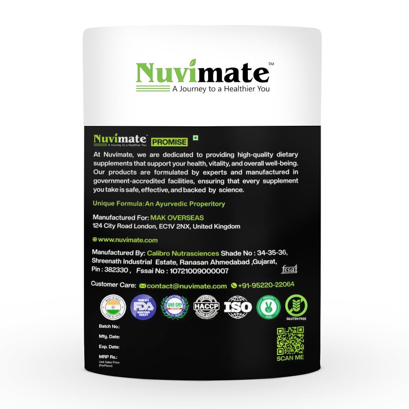 Nuvimate Ashwagandha Gummies Pure & Natural Root Extract Ayurvedic Supplement