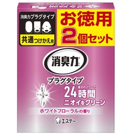 Deodorizing Power, Plug Type, White Floral, For Rooms and Toilets, 0.7 fl oz (20 ml) x 2, Outlet Insert, For Rooms, Entryway, Living Room, Hallway, Toilet, Deodorizer, Air Freshener