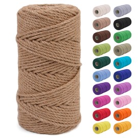 JeogYong 4mm Jute Twine String 328 Feet Natural Thick Garden Hemp Twine for Crafts, Outdoor, Gardening, Gift Wrapping, Plants, Packing Materials (Brown)