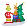 6.8 ft Gemmy Inflatable Grinch and Max Christmas Yard Scene,