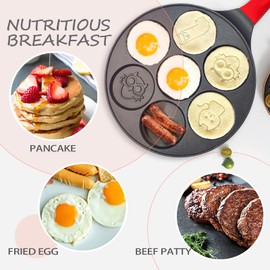 DAYOOH Egg Pan Omelette Pan Pancake Pan Maker Nonstick Egg Cooker Skillet for Pancakes Cookies Burgers Breakfast Pan