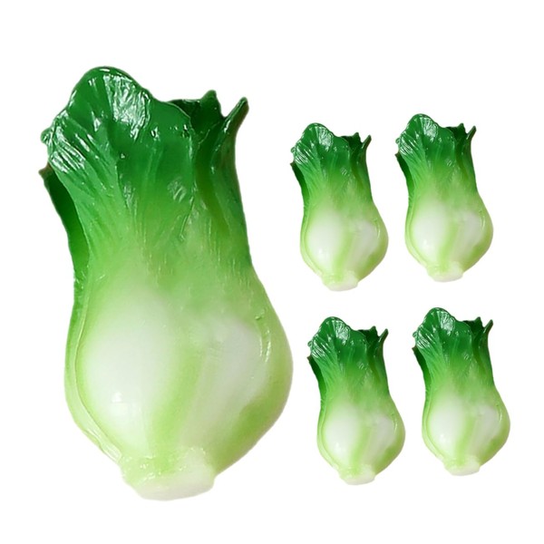 KICHOUSE 5pcs Mini Vegetable Models Realistic Resin Miniature Green Vegetables