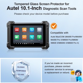 BSTW for Autel Scanner 10.1-Inch Screen Protector for Autel MaxiCOM Mk908 Pro/IM608 Pro II Screen Replacement Film Anti-Scratch Tempered Glass Protective Film (for Autel MaxiCOM MK908 Pro 10.1-Inch)