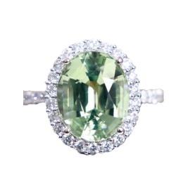 KIOYDISE 925 stearling Silver Light Green Colorful Gemstone Women Hollow Round Light Green Diamond Ring Vintage Floral Zircon Engagement Wedding Band Cocktail Party Crystal Ring Size 6-10, （Size 6）