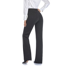 Tapata Women's 28''/30''/32''/34'' Stretchy Bootcut Dress Pants with Pockets Tall, Petite, Regular for Office Work Business 30", Charcoal, XL