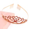 FASOTY Gold Tiara Red Crystal Crown with Combs Elegant Princess