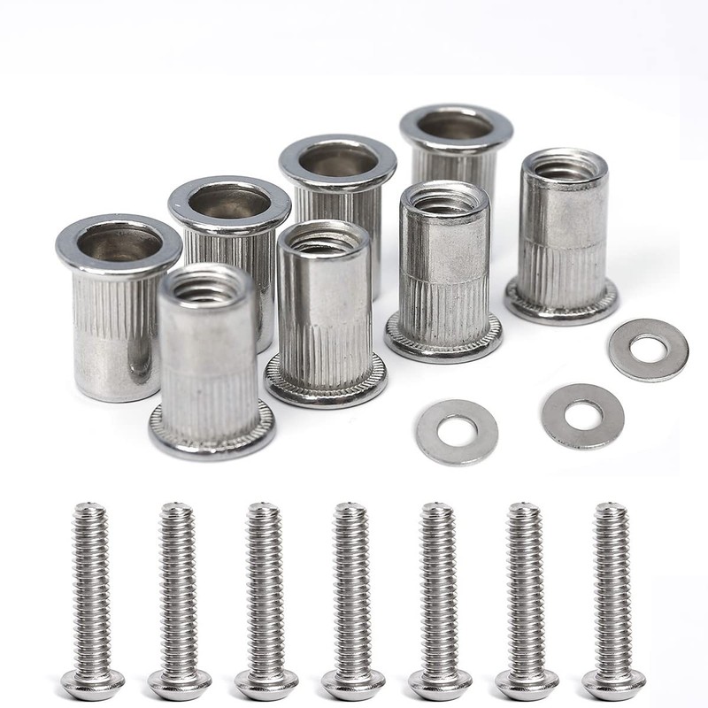 Stainless Steel 1/4-20 Rivet Nuts and Bolts 1" Button Head