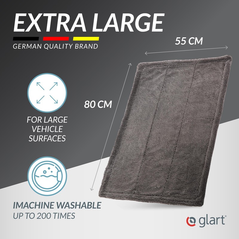 Glart Twist Car Drying Cloth XXL - Premium 80x55cm microfiber