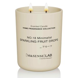 M&SENSE Natural Soy Candle| Sparkling Fruit Drops | 16.6 oz, 95H Burn | Minimalist Christmas Scented Candle for Relaxation, Gifting, Home Décor | for Bedroom, Office, Party Large