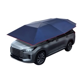 Car Umbrella, Car Cover Tent, Removable Carport Folding Portable Automotive Awning Cover, Sun Protection Shade Tent for Vehicles with Carrying Bag, 165.35 Inches Length (Navy Blue)