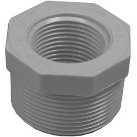 Lasco 439211BC Reducer Bushing, 1-1/2 x 1 in, MPT x FPT, PVC, SCH 40 Schedule