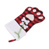 Christmas Stocking Dog Paw Shape Plaid Decorative Gift Bag Christmas