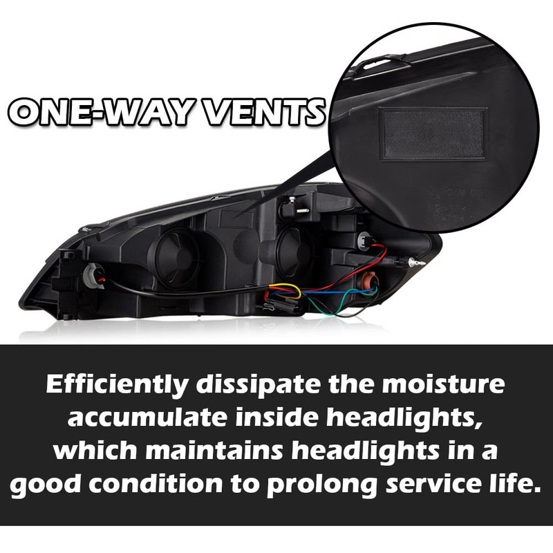PIT66 LED Headlight Assembly Compatible with Chevy Impala 2006-2013/ Fit