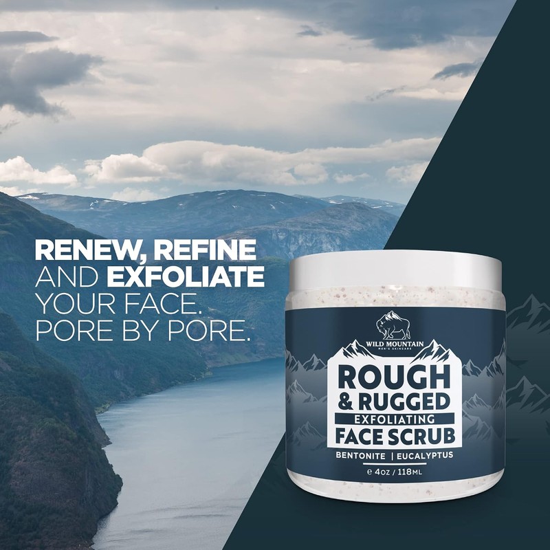 Exfoliante facial Wild Mountain para hombres con microdermoabrasión y control
