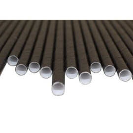 Black Paper Straws (6mm x 200mm) - Pack Size 250 - FSC Certified/Food Safe/PFAS Free/Biodegradable/Eco-Friendly/Durable/Suitable for All Occasions