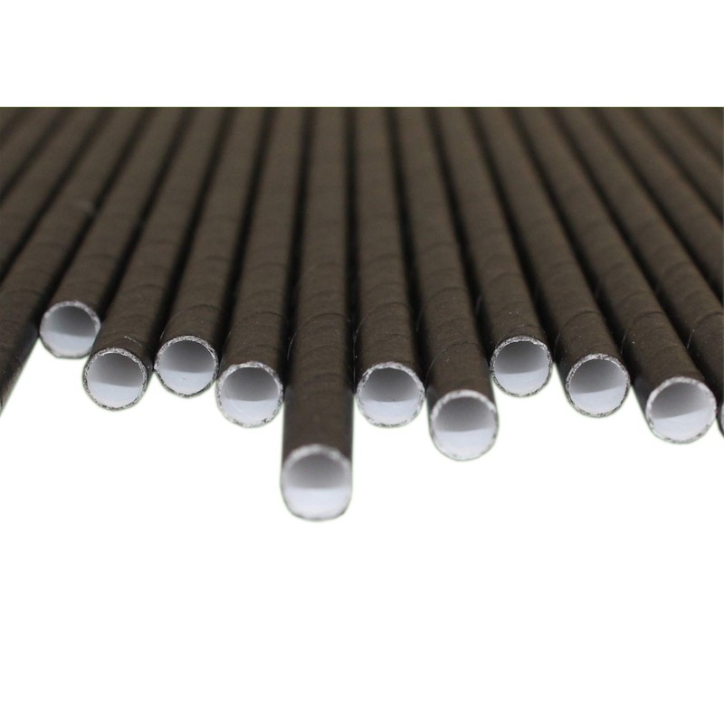 Black Paper Straws (6mm x 200mm) - Pack Size 250