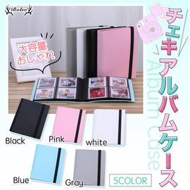 BOLSO Cheki Album Case, Polaroid Storage, Large Capacity, Stylish, Slim File, Notebook (Black, 160 Sheets)