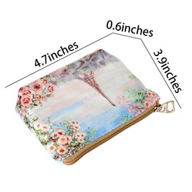 ALLITIC Small Coin Purse Women Change Purse Pouch Cute Canvas Coin Wallet Bag with Zipper for Women and Girls